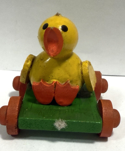 Vintage wooden duck pull - vintage,